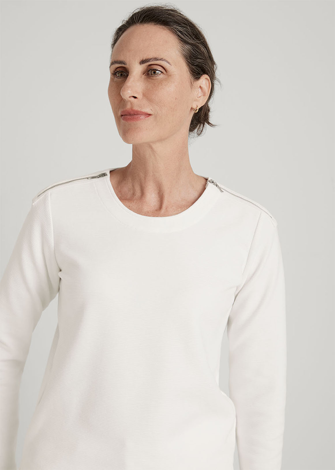 Zip Detail Long Sleeve T-shirt 