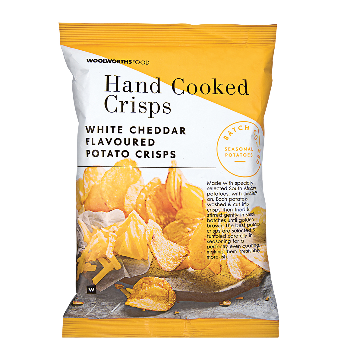 Hand Cooked White Cheddar Potato Crisps 125 g Woolworths .za