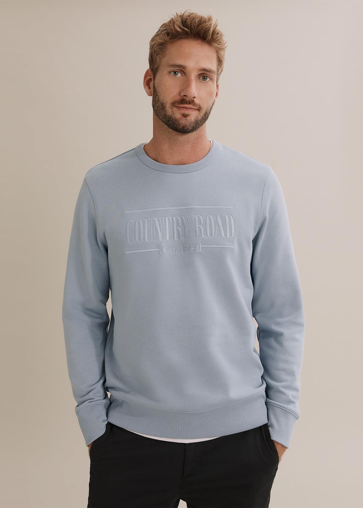 country road blue jumper
