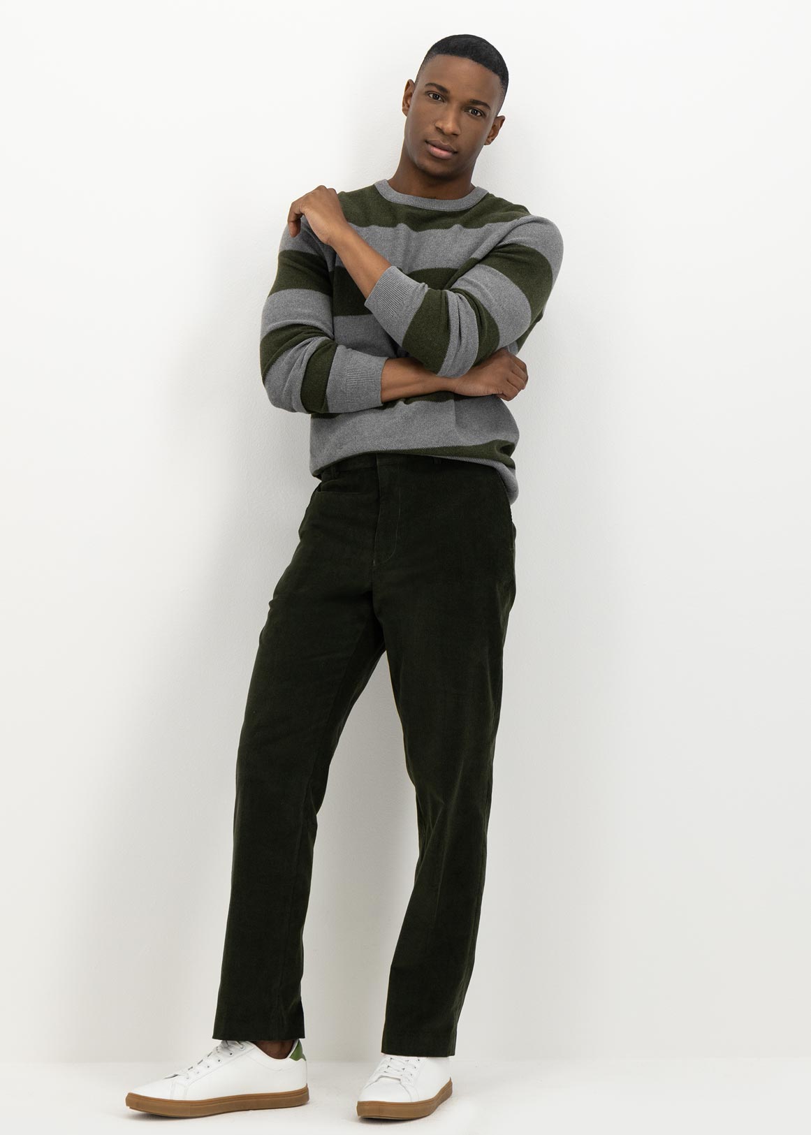 Flat Front Straight Leg Corduroy 