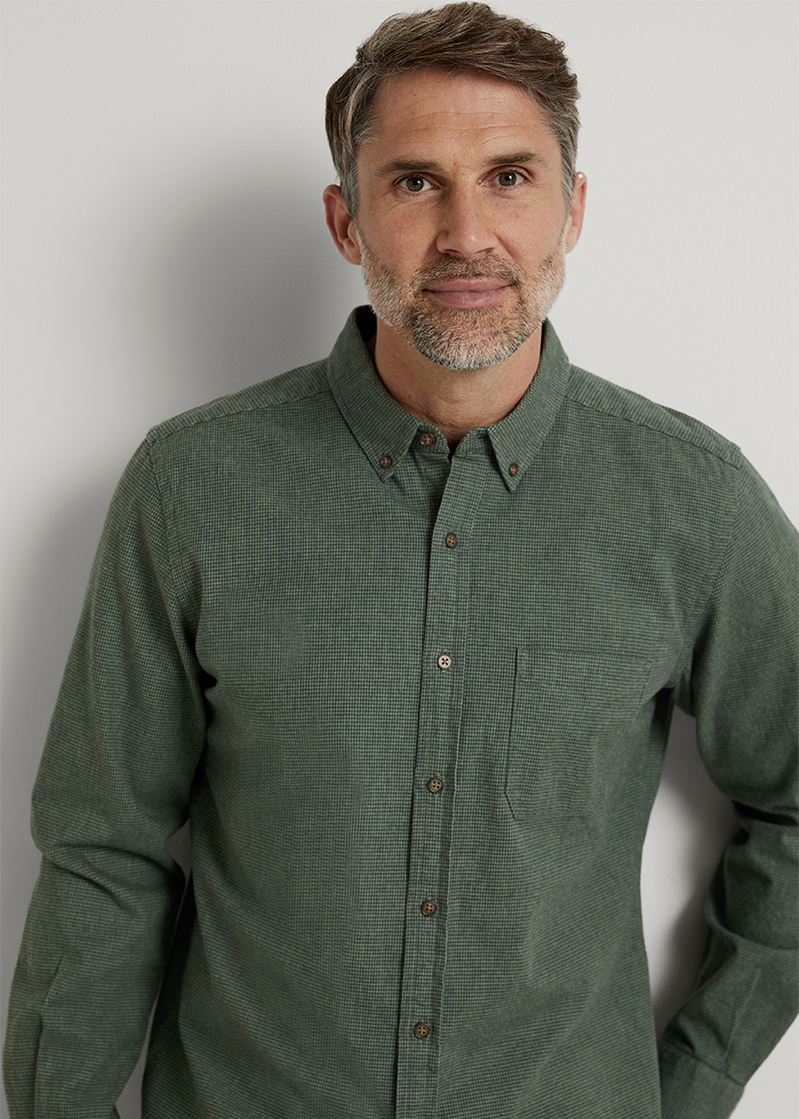 Regular Brushed Puppytooth Shirt 