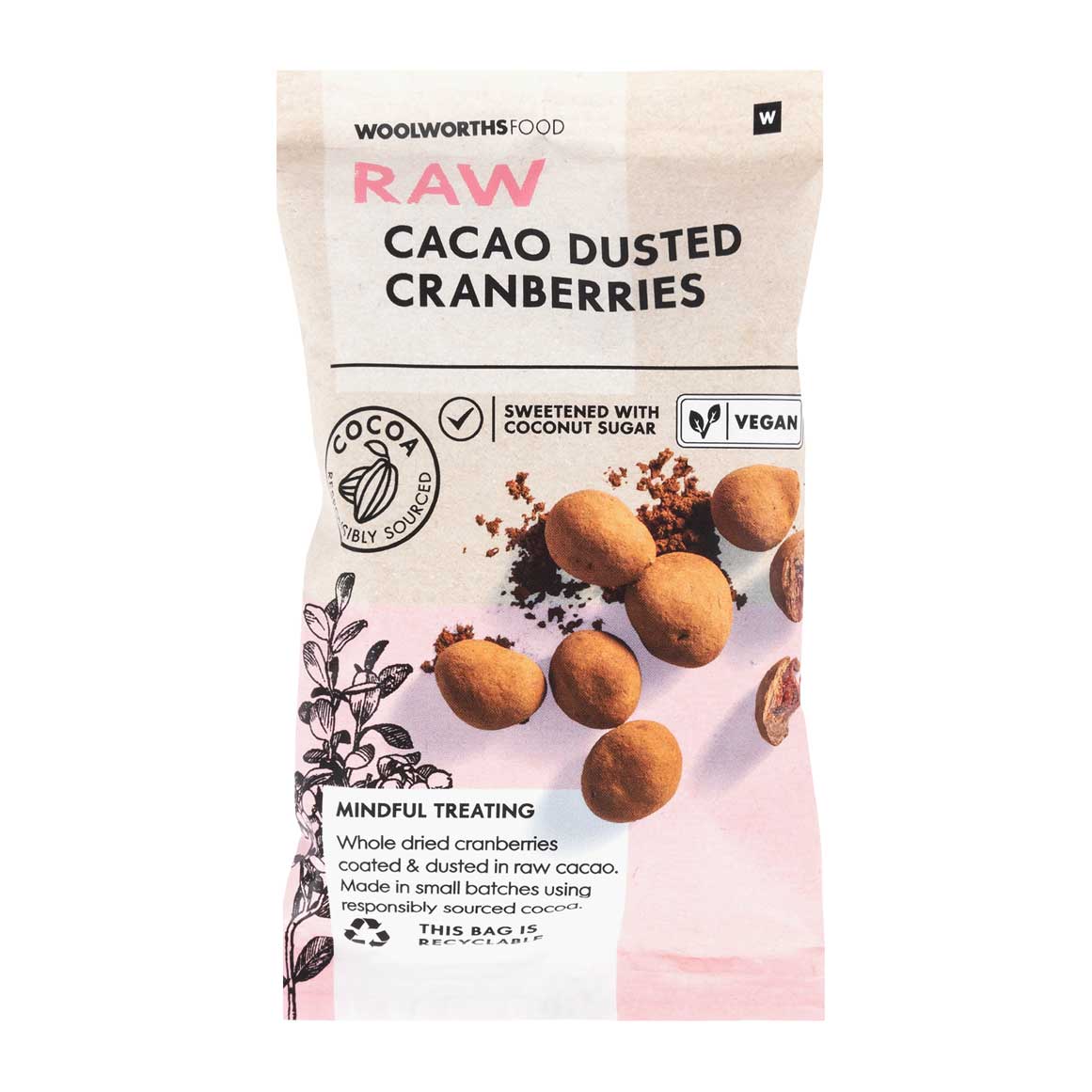 Raw Cacao Dusted Cranberries 40 g | Woolworths.co.za