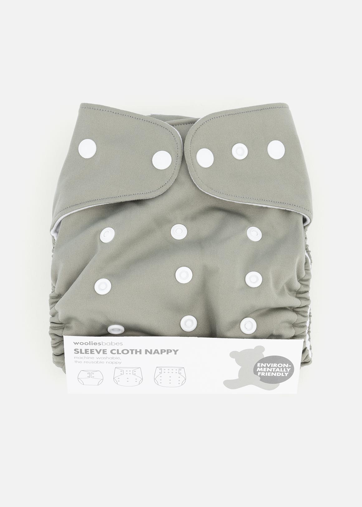 Grey Reusable Sleeve Cloth Nappy