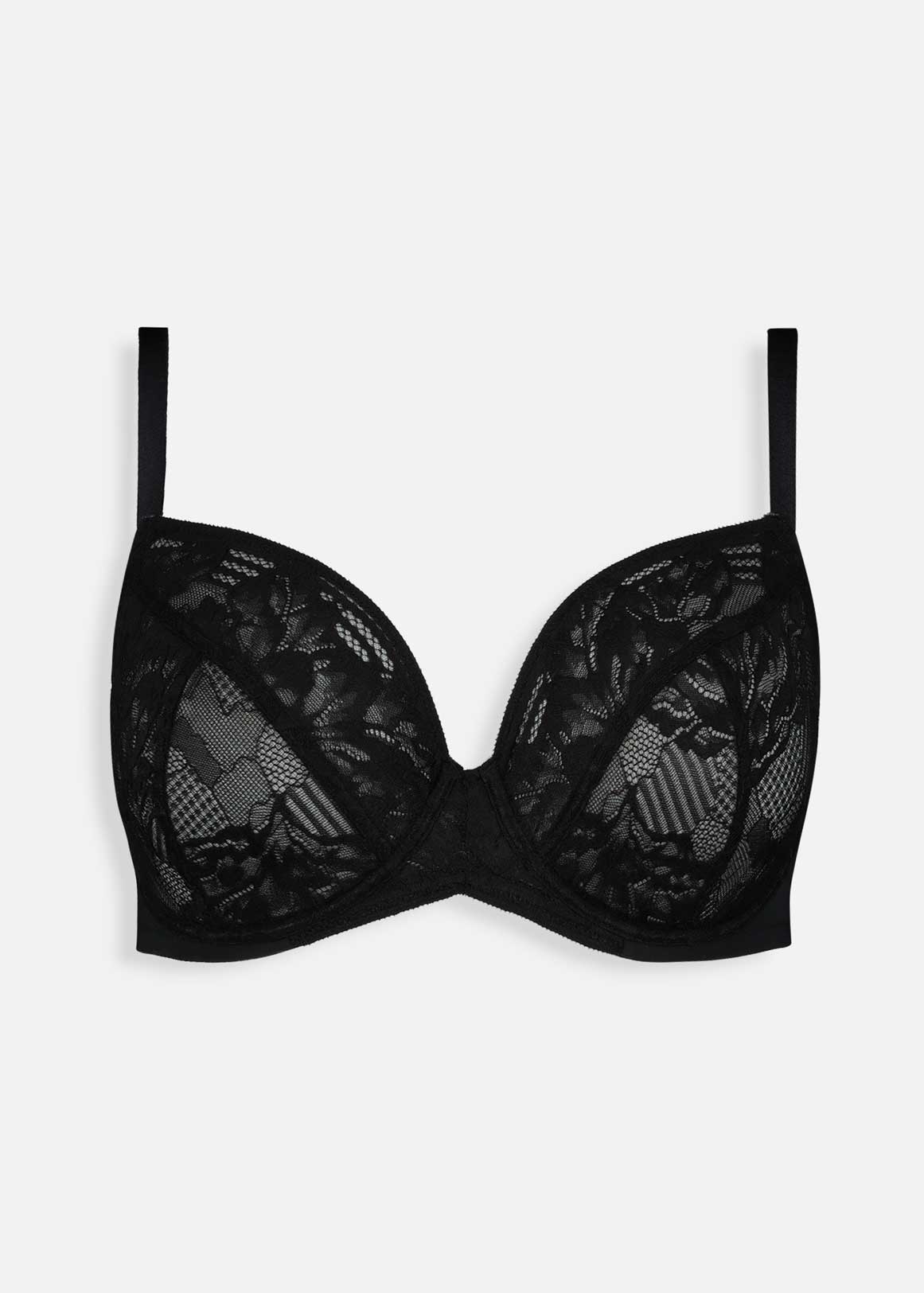 Lace DD+ Underwire Plunge Full Cup Bra