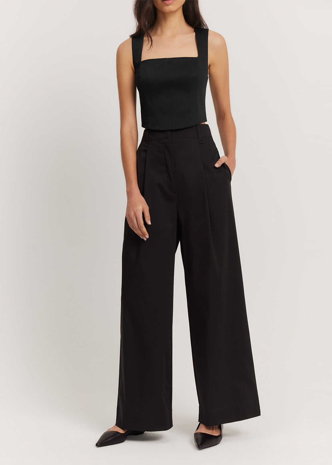 Cotton Wide Leg Pant