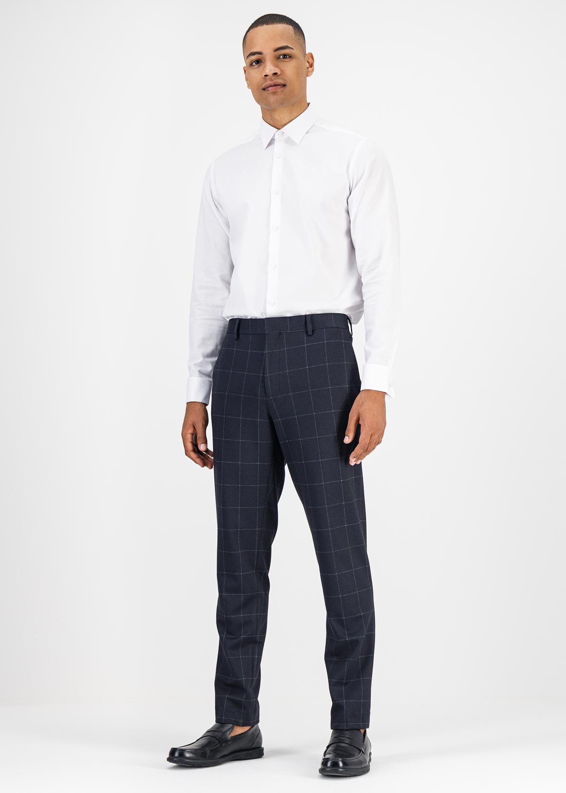 Bershka Check Skinny Trousers in Gray for Men | Lyst
