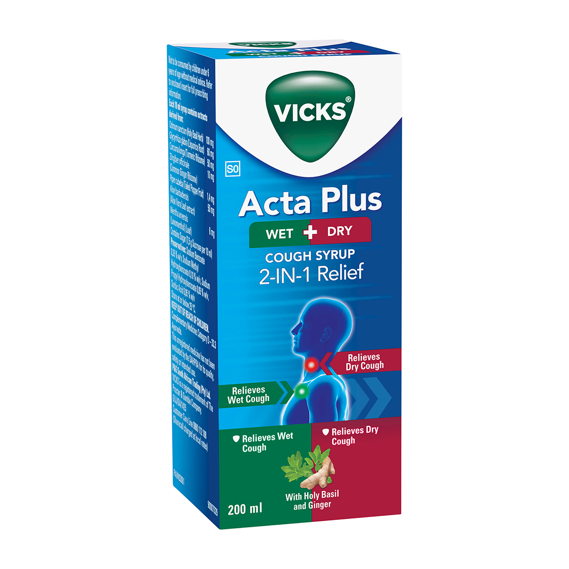 Vicks Acta Plus 2 in 1 Wet and Dry Cough Syrup 200 ml | Woolworths