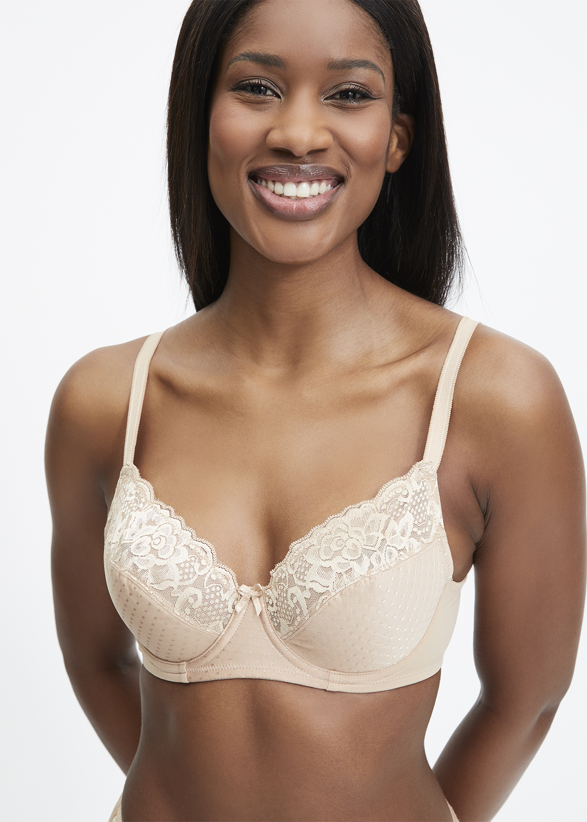 Jacquard Lace Inset Non Padded Underwire Bras 2 Pack