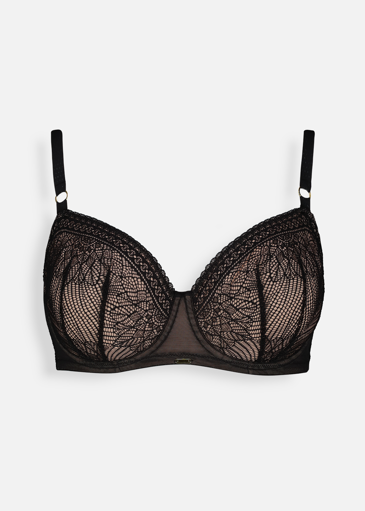 Lace & Mesh Non Padded Underwire Balconette Bra