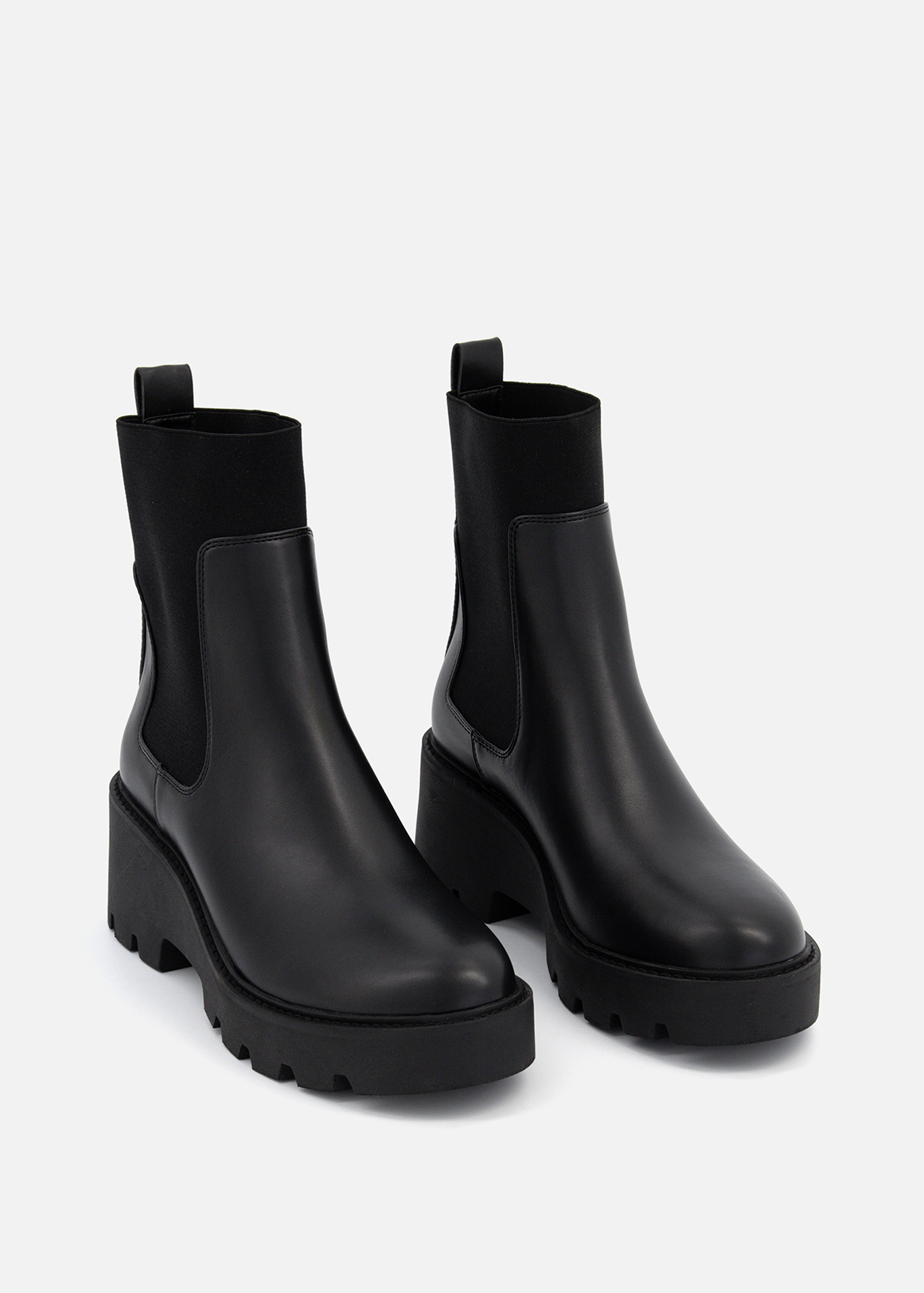 Smart Foam Stretch Chunky Wedge Boots