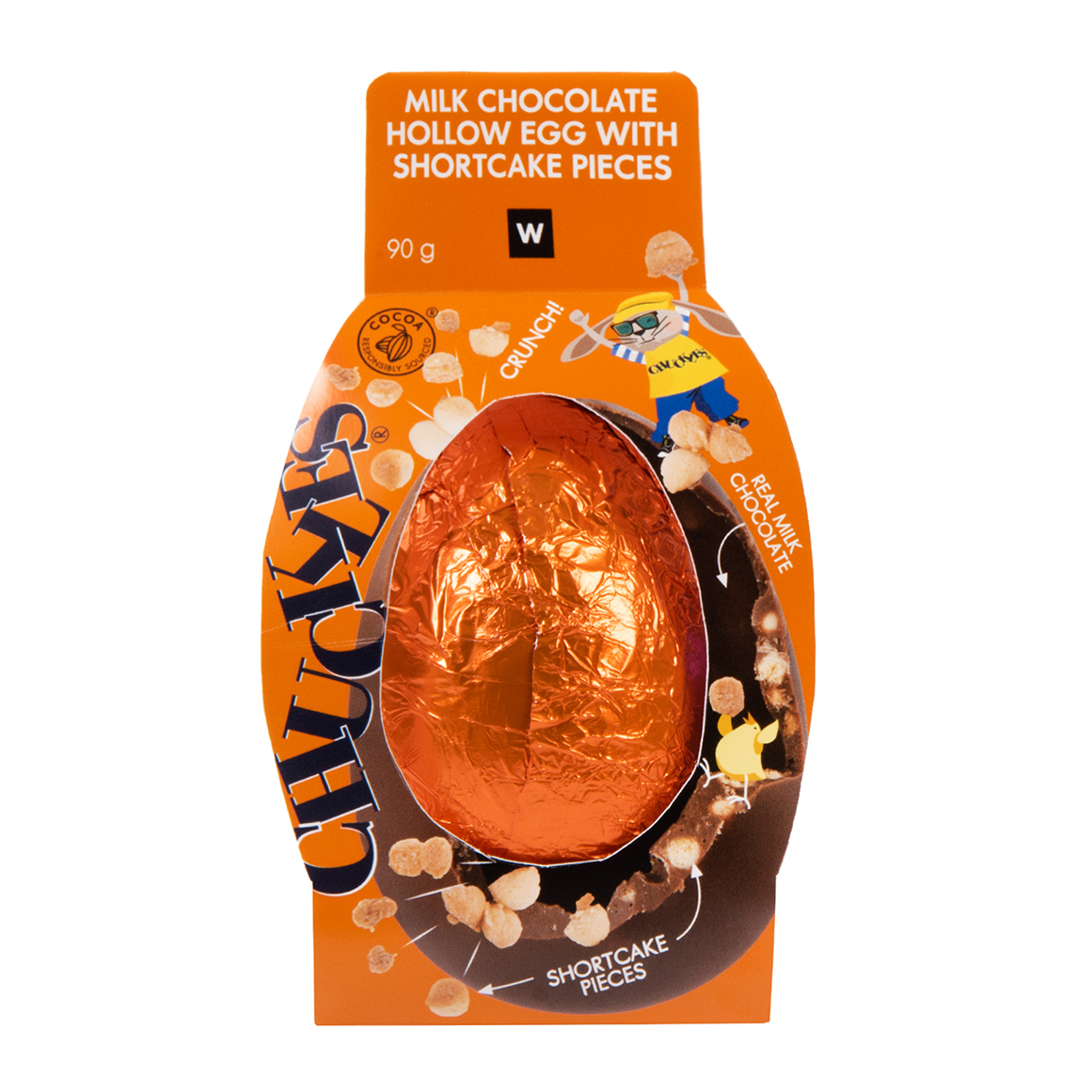 CHUCKLES® Shortcake in Hollow Milk Chocolate Egg 90 g Woolworths