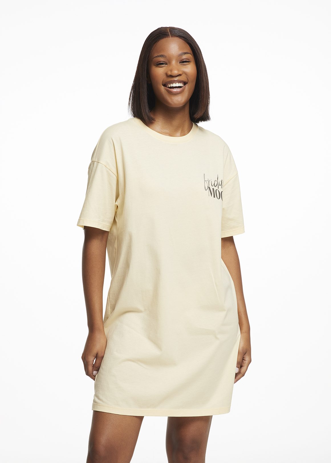 Woman wearing night dress sales