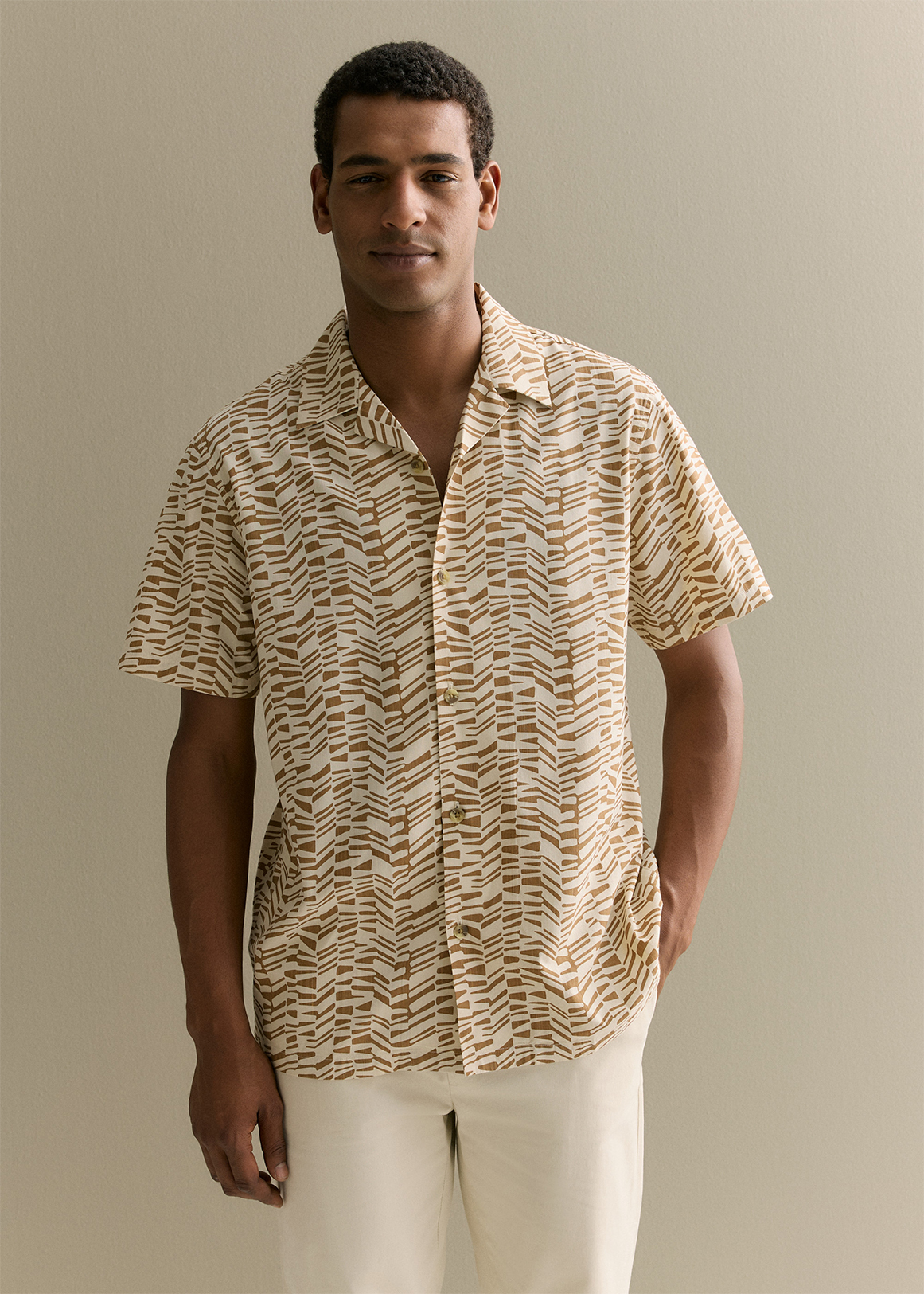 Geo Stripe Relaxed Short Sleeve Shirt | Woolworths.co.za