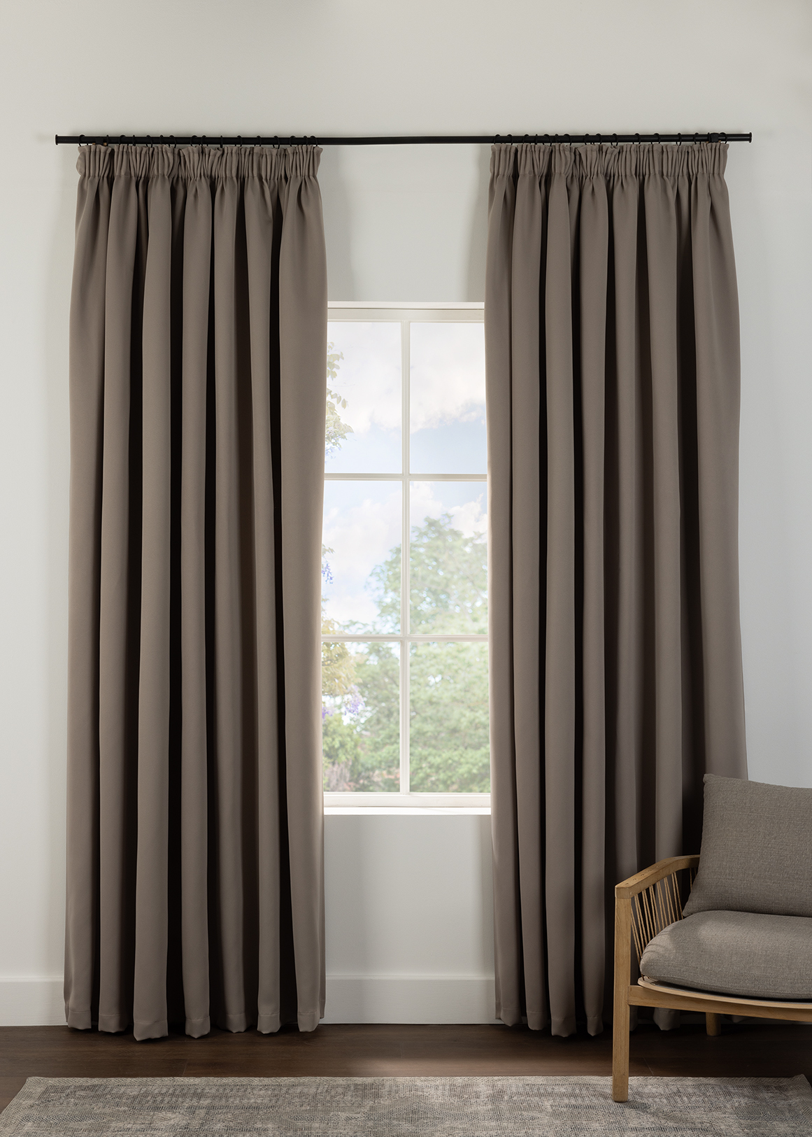 Hudson Block Out Taped Longer Length Curtain 260cm (W) x 250cm (L