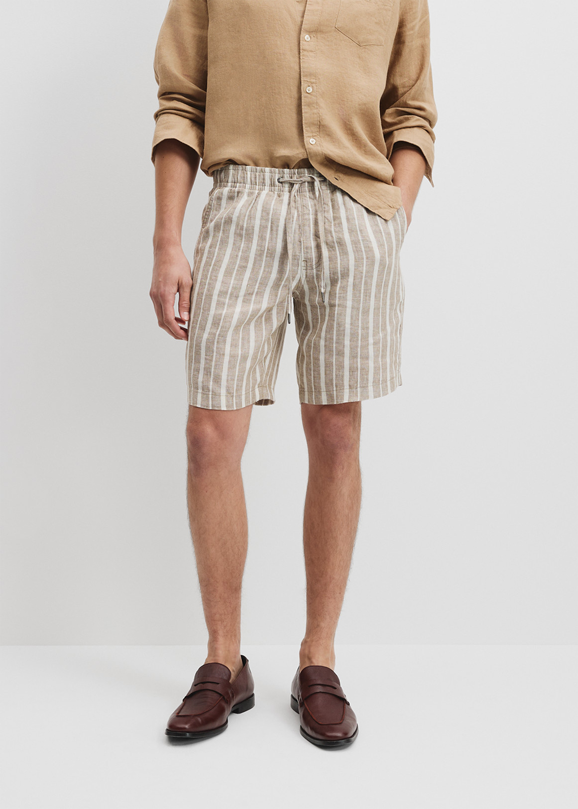 Organically Grown Linen Stripe Drawcord Short | Woolworths.co.za