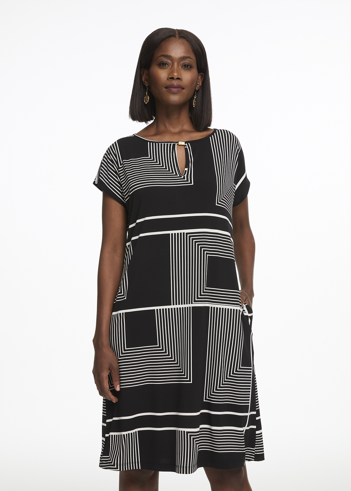 Metallic Detail Keyhole Tunic Dress Woolworths .za