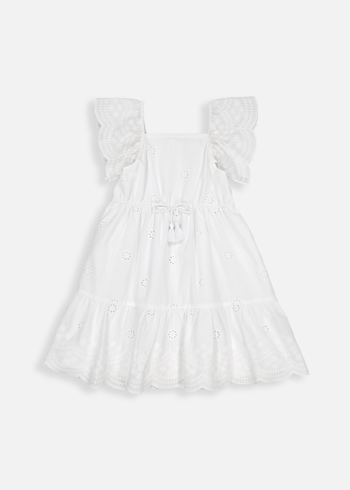 Anglaise Drawstring Cotton Dress | Woolworths.co.za