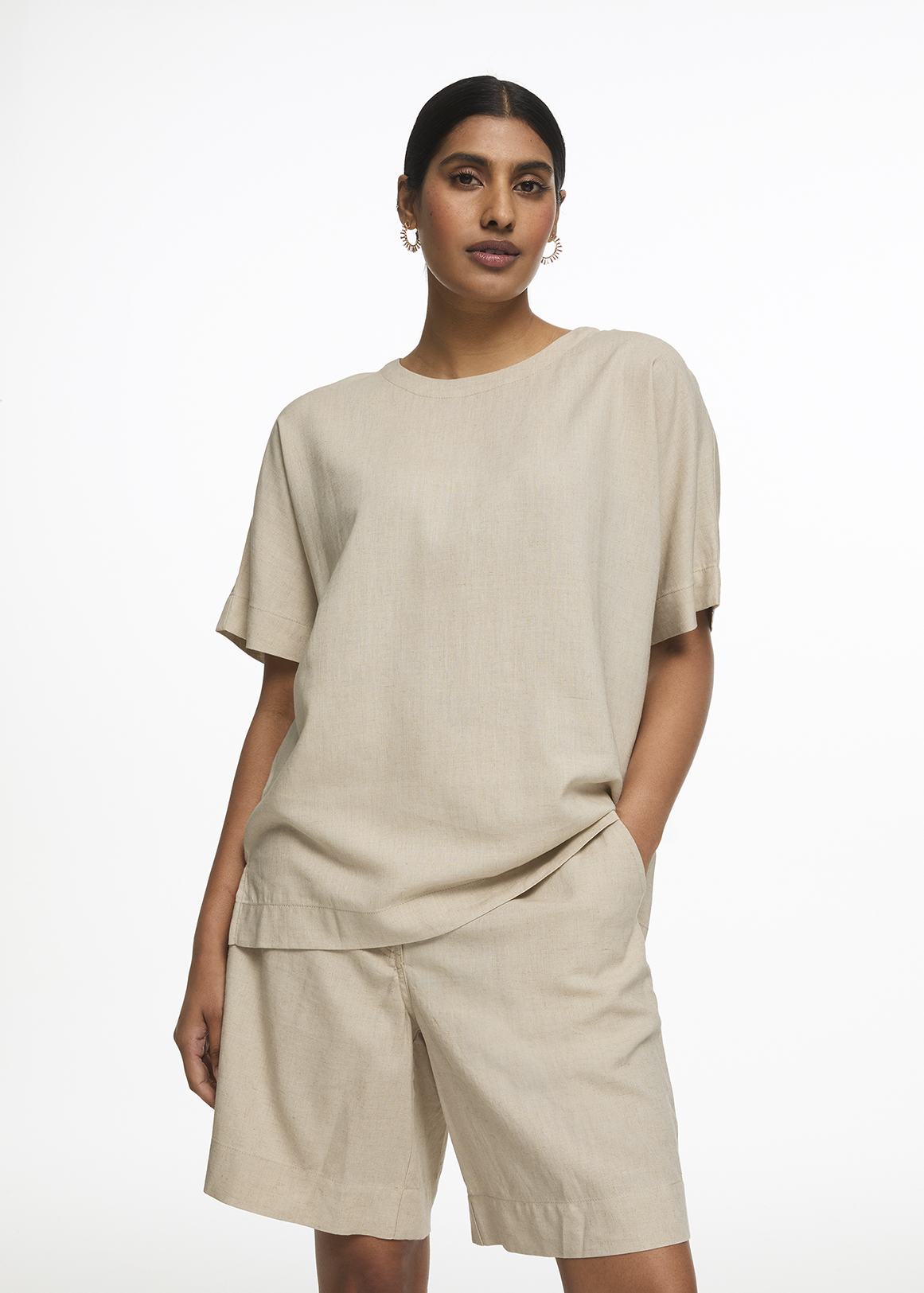 Dolman Sleeve Linen Blend Top | Woolworths.co.za