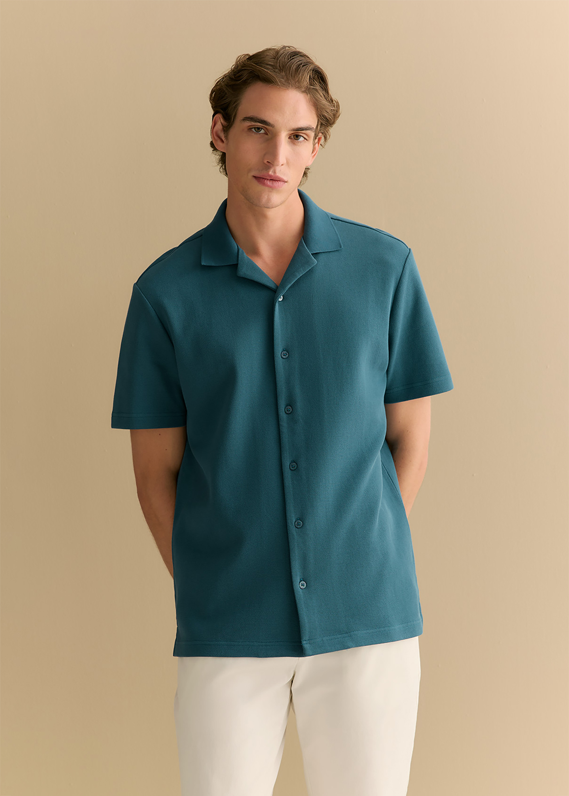 Regular Fit Cotton Blend Pique Shirt | Woolworths.co.za