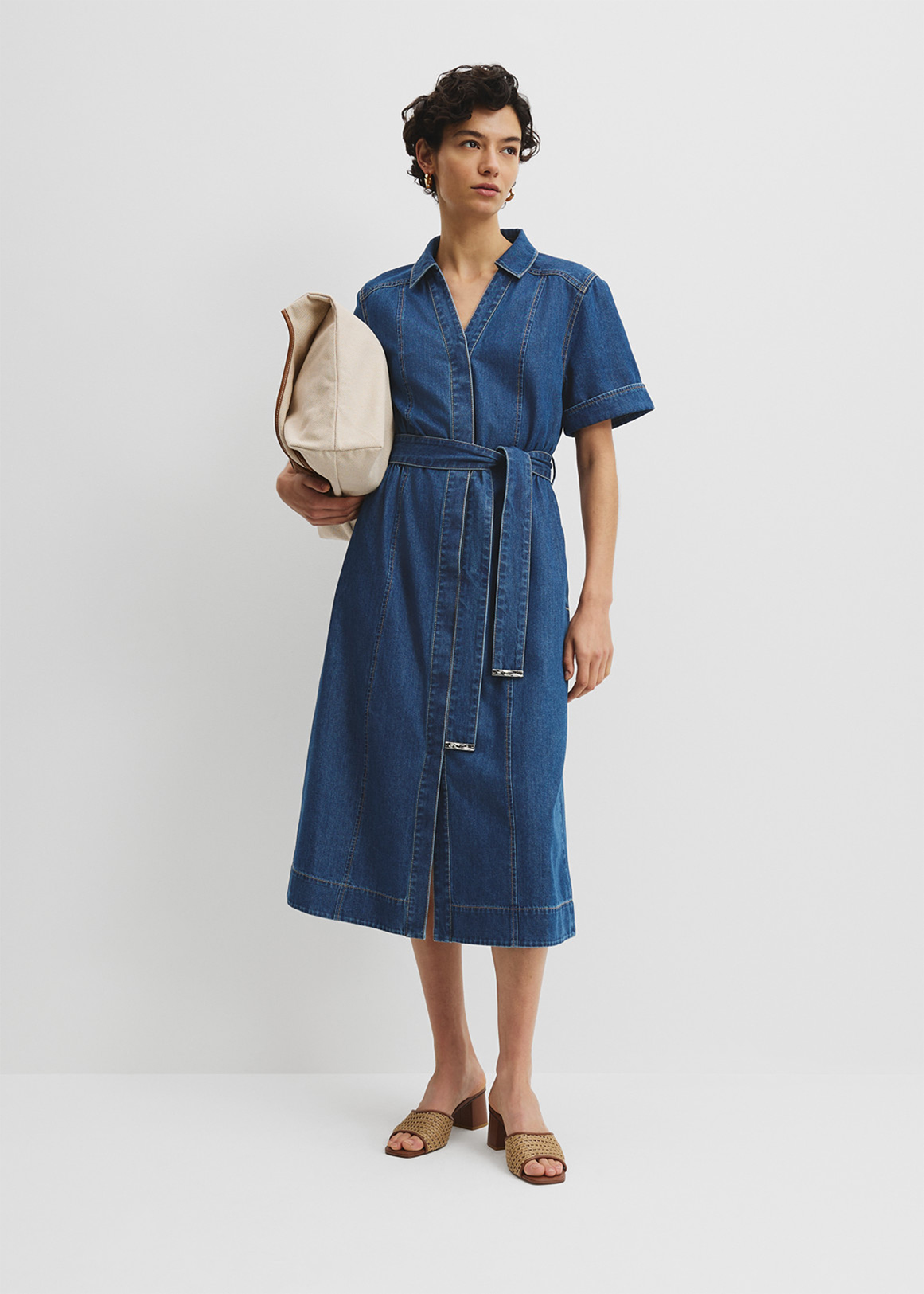 woolworths denim dress Half Placket Denim Dress