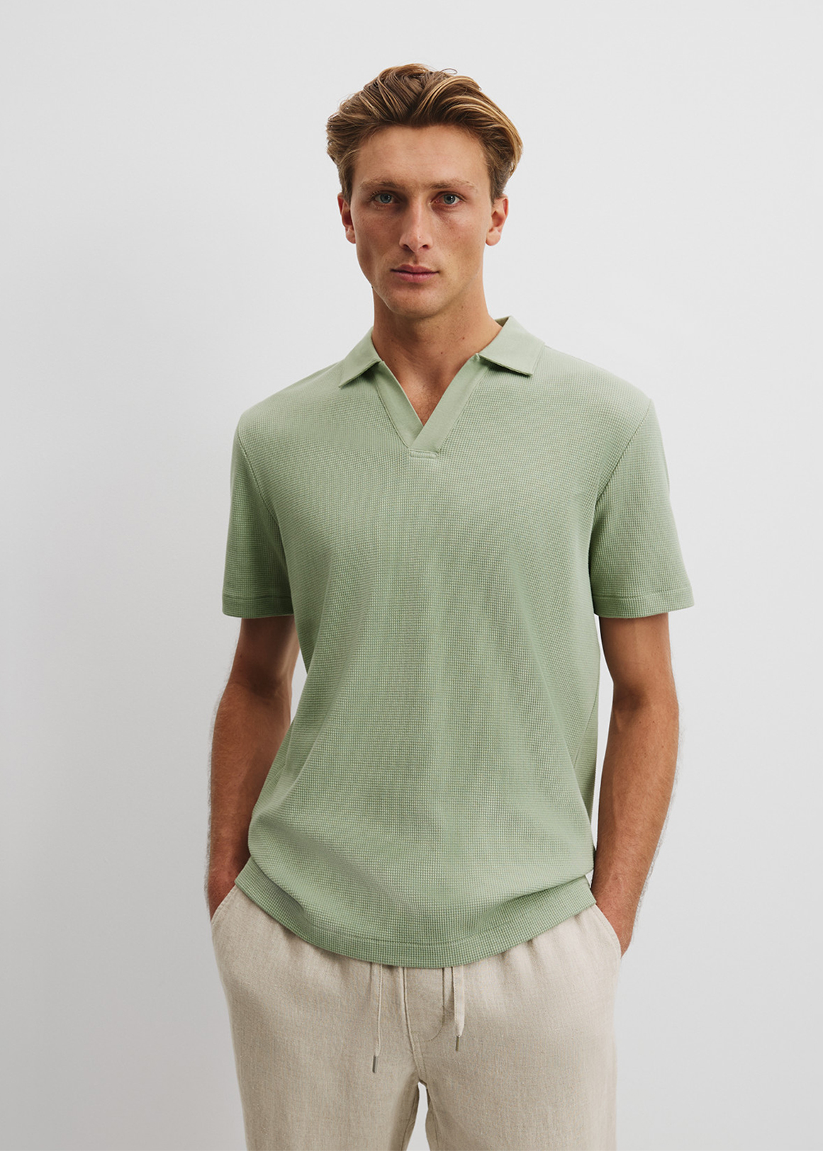 Australian Cotton Relaxed Waffle Polo | Woolworths.co.za