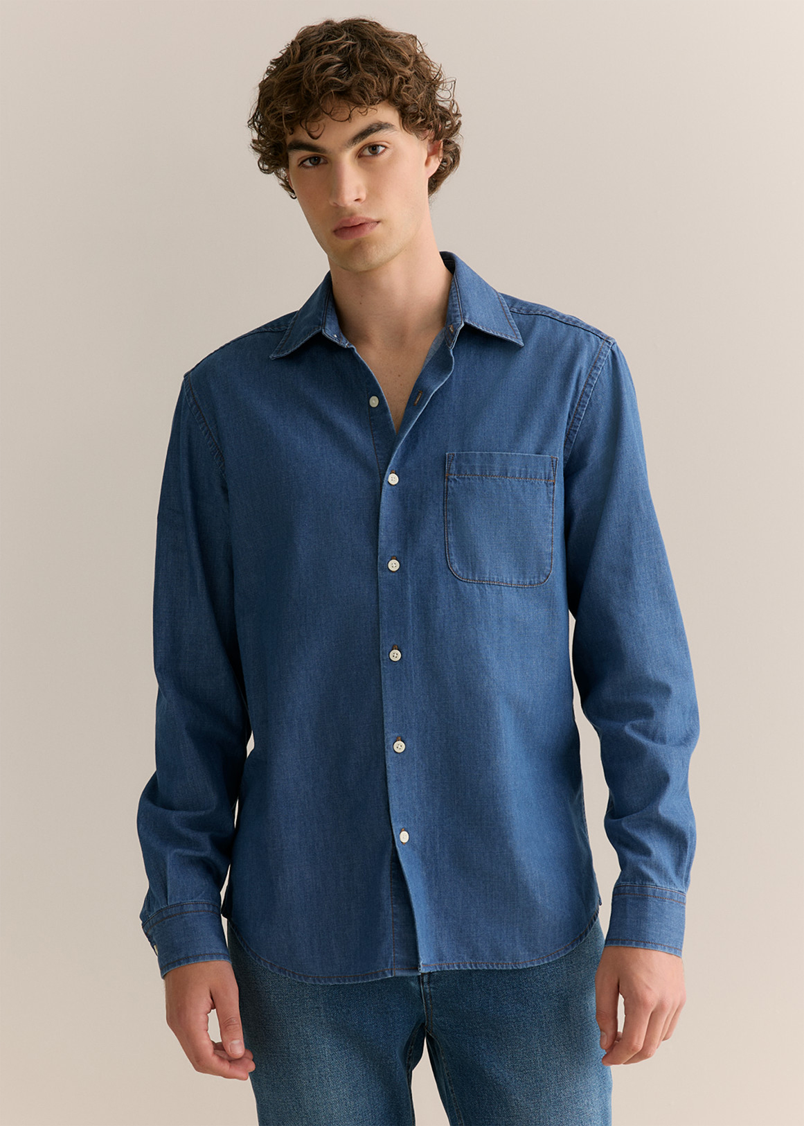 Regular Fit Cotton Hemp Twill Denim Shirt | Woolworths.co.za