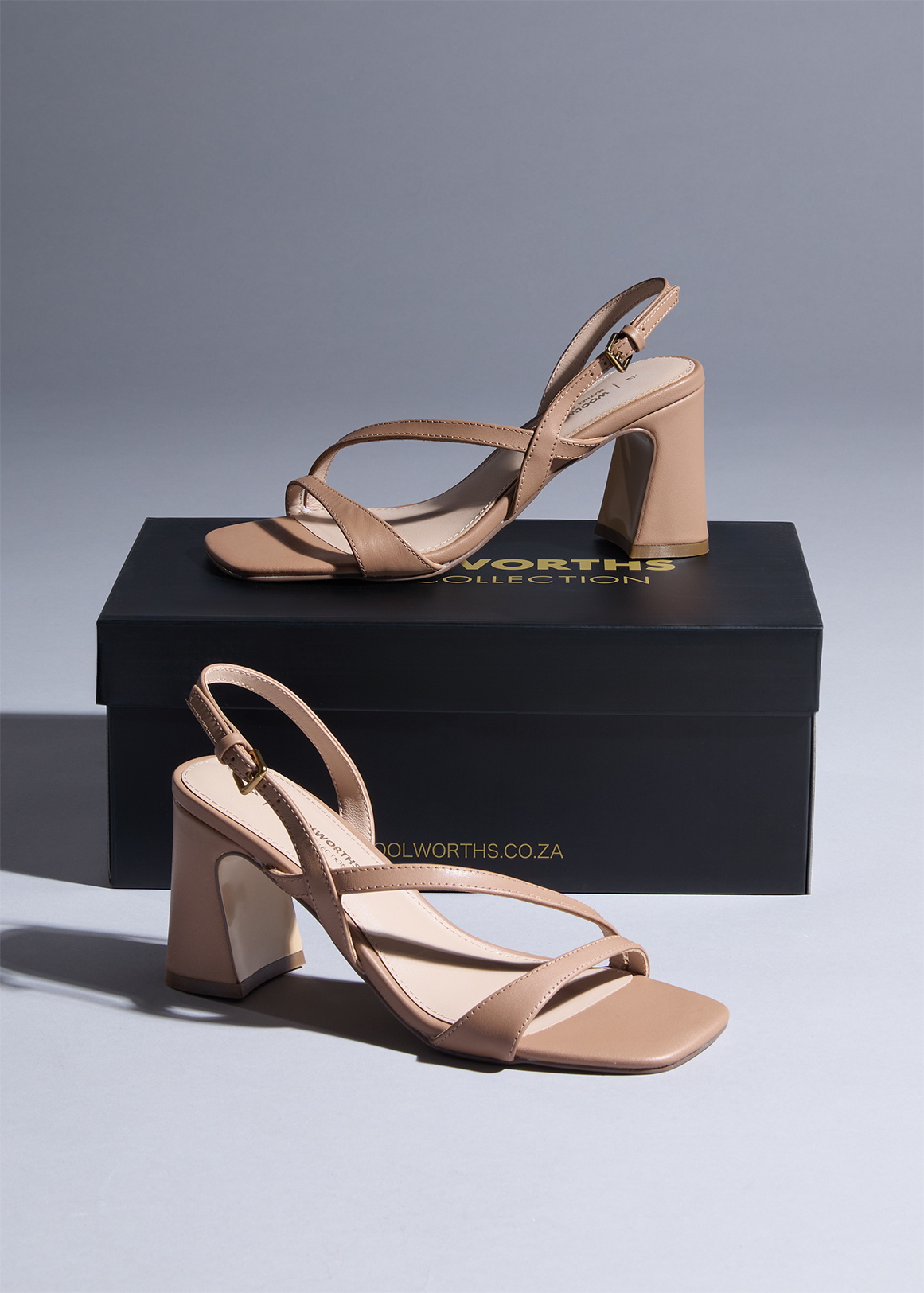 Leather Ankle Strap Block Heel Sandals | Woolworths.co.za