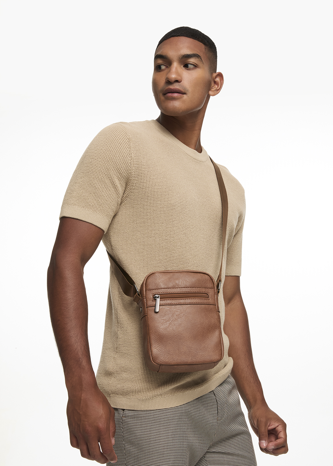 Zipped Faux Leather Crossbody Bag | Woolworths.co.za
