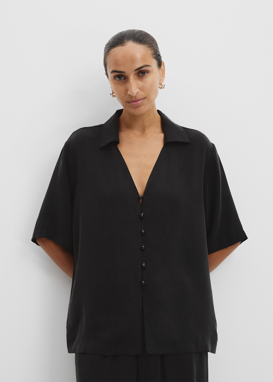 Cupro Button Front Top | Woolworths.co.za