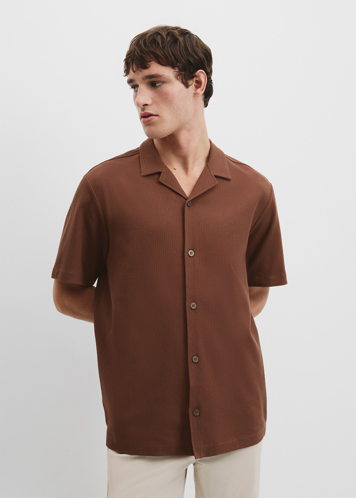 Australian Cotton Textured Short Sleeve Shirt | Woolworths.co.za