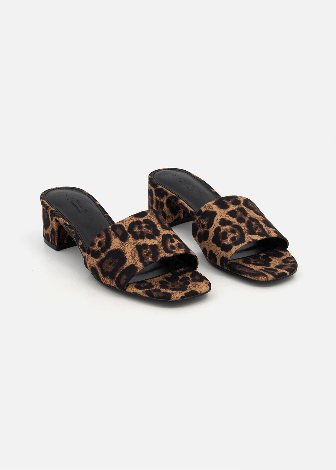 Leopard Print Block Heel Mules