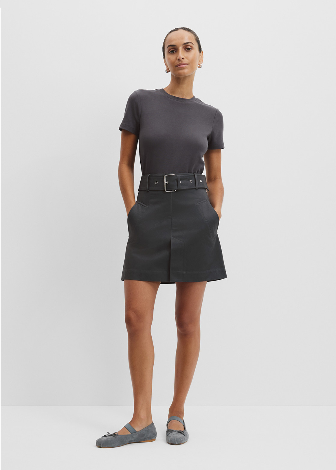 スカート andmary / Harper twill mini skirt Australian Cotton Twill Belted Mini Skirt | Woolworths.co.za