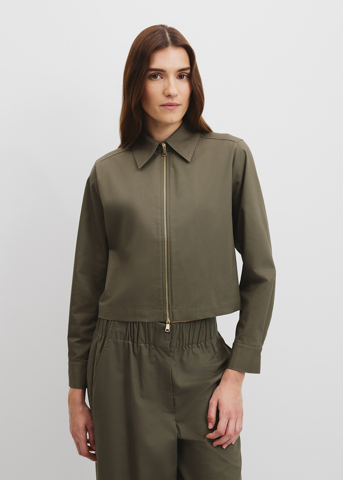 Zip-Through Crop Shirt | Woolworths.co.za
