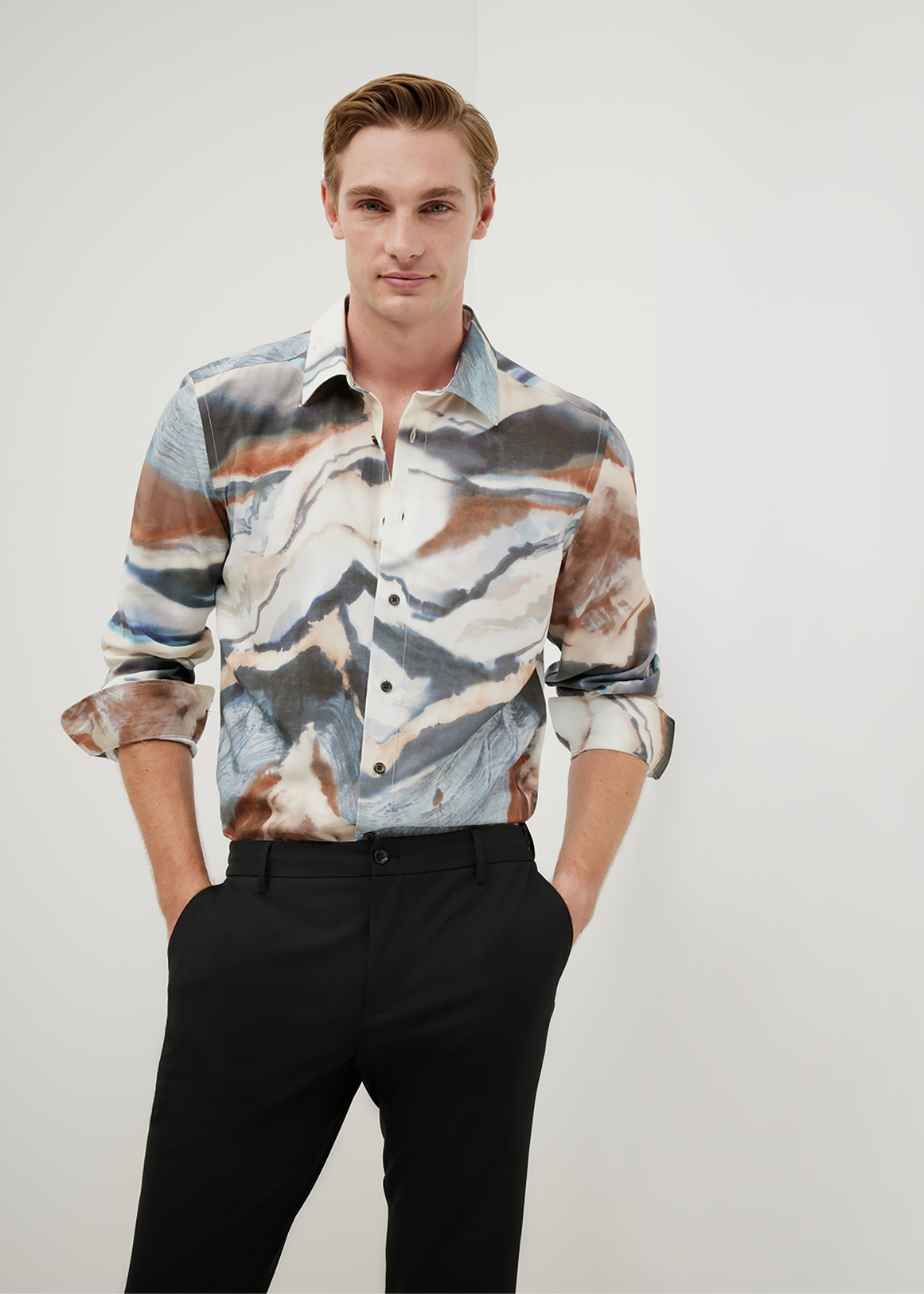 Marble Printed Long Sleeve Shirt | Woolworths.co.za