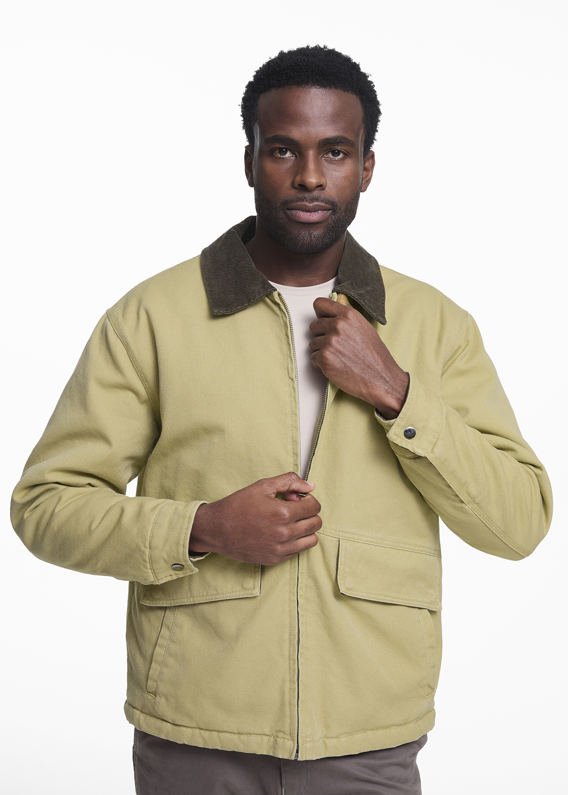 Contrast Collar Cotton Barn Jacket | Woolworths.co.za