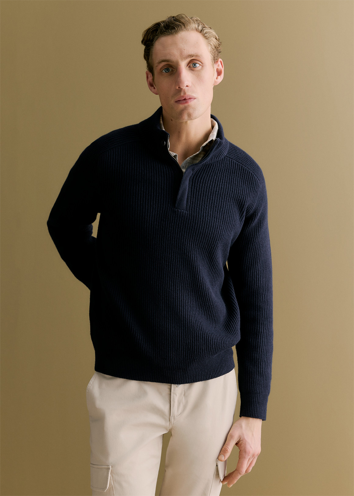 Merino Rib Stitch Half Zip | Woolworths.co.za