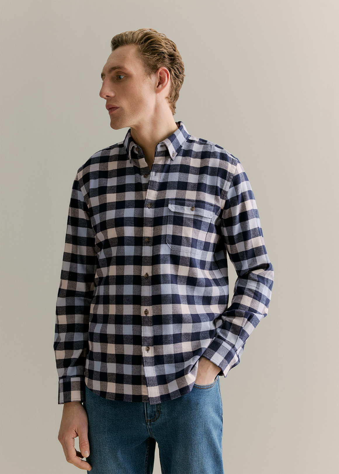 Regular Fit Brushed Buffalo Check Shirt | Woolworths.co.za