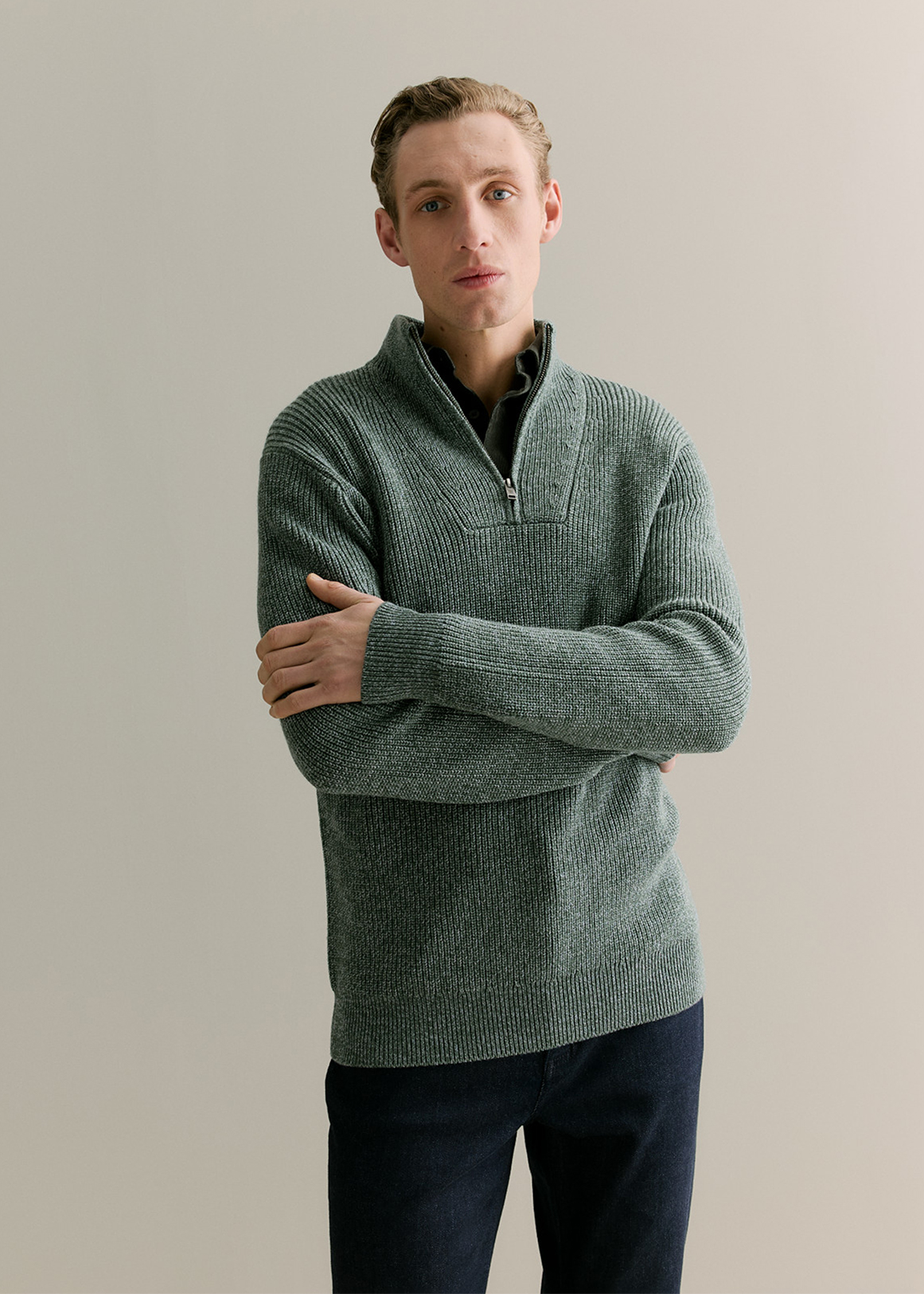 Merino Textured Half Zip | Woolworths.co.za