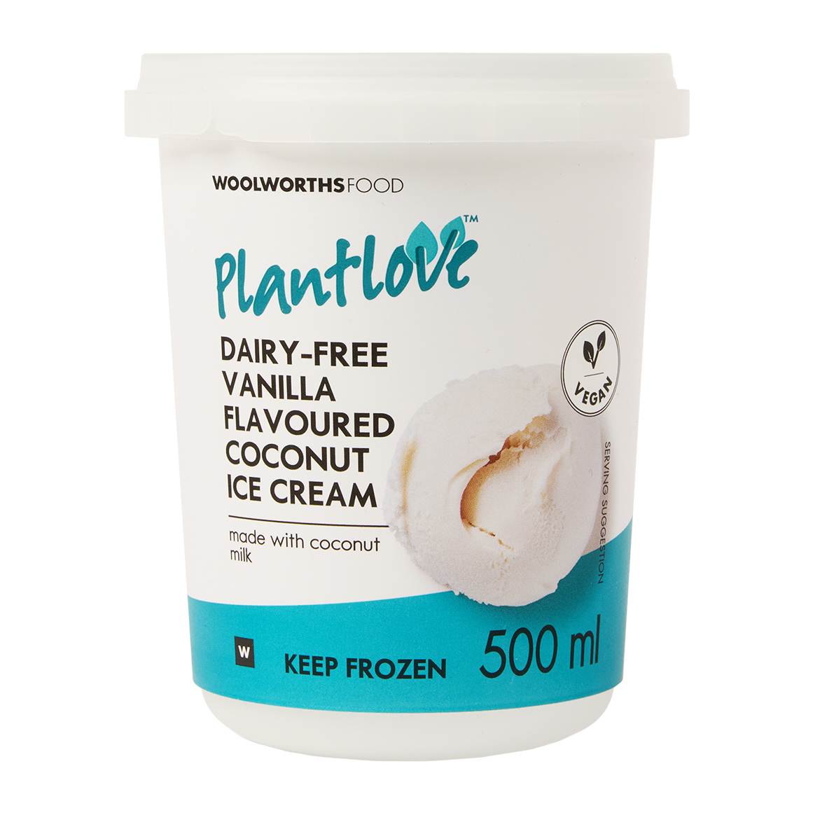 Frozen PlantLove™ Dairy Free Vanilla Flavoured Coconut Ice Cream