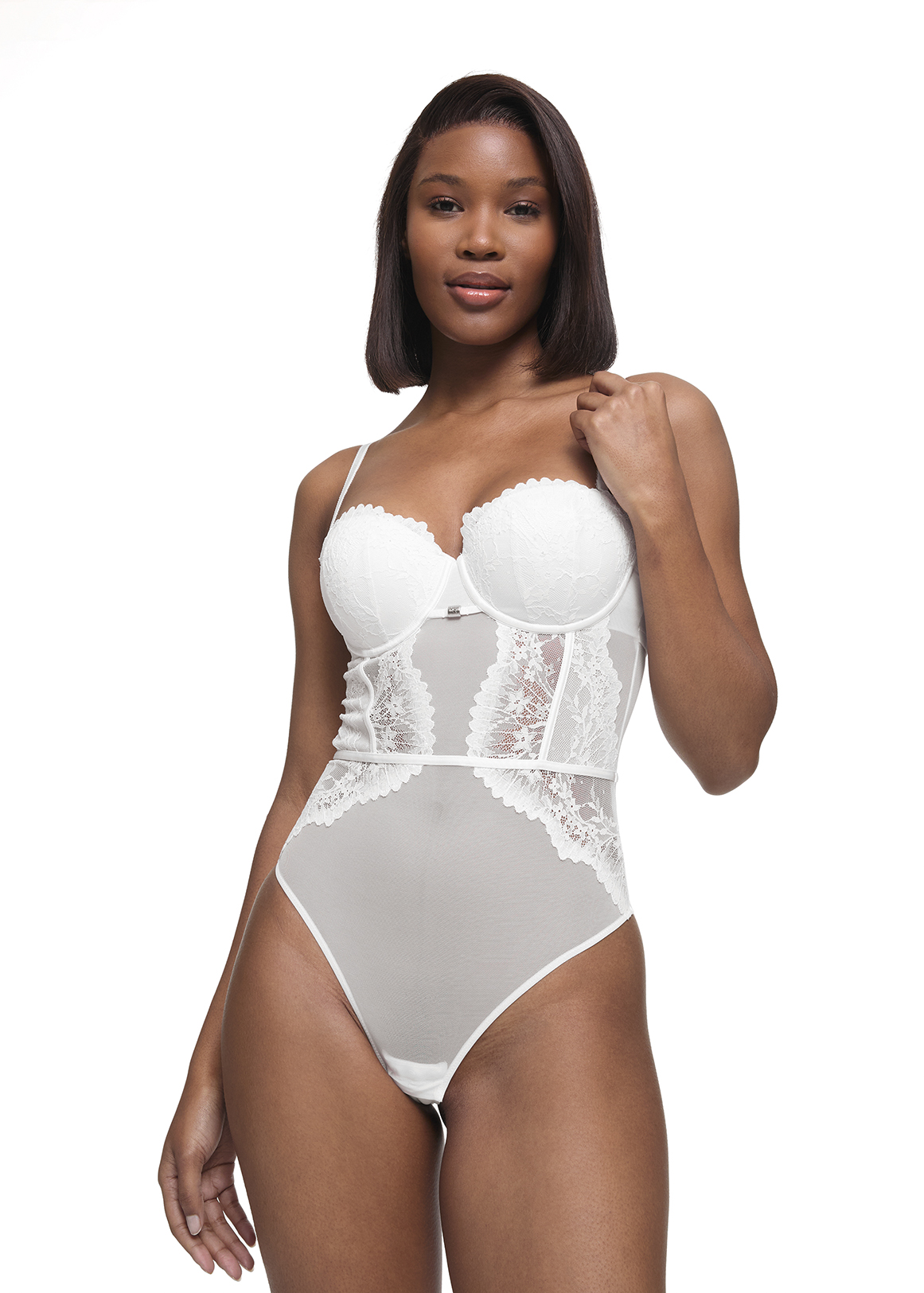 Bridal Lace Padded Underwire Bodysuit B D