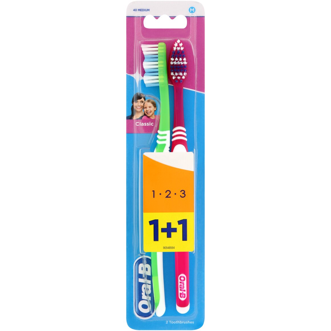 Oral-B Classic 123 Medium 40 Toothbrush 2 pk | Woolworths.co.za