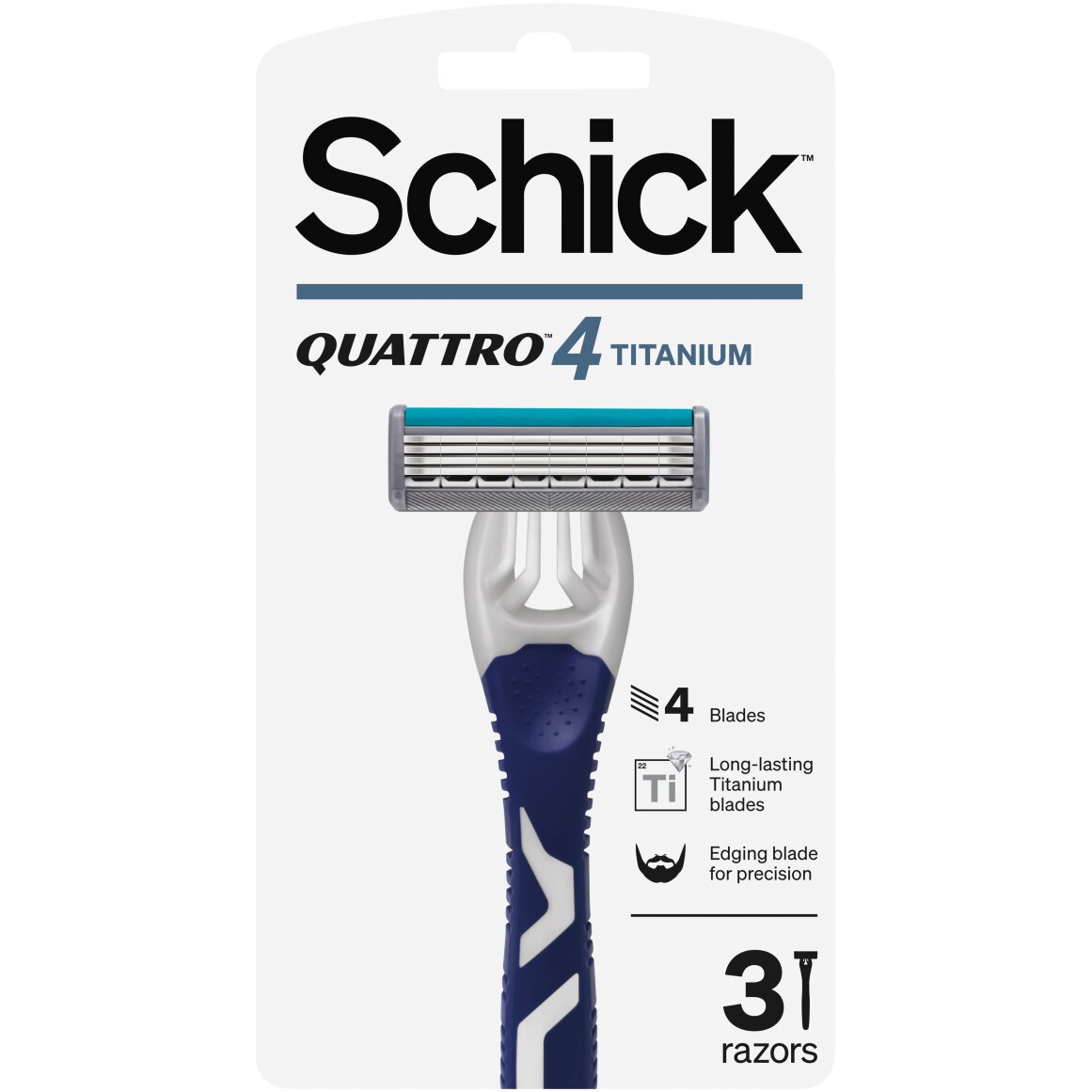 Schick Quattro Titanium Smooth Disposable Razor 3 pk | Woolworths