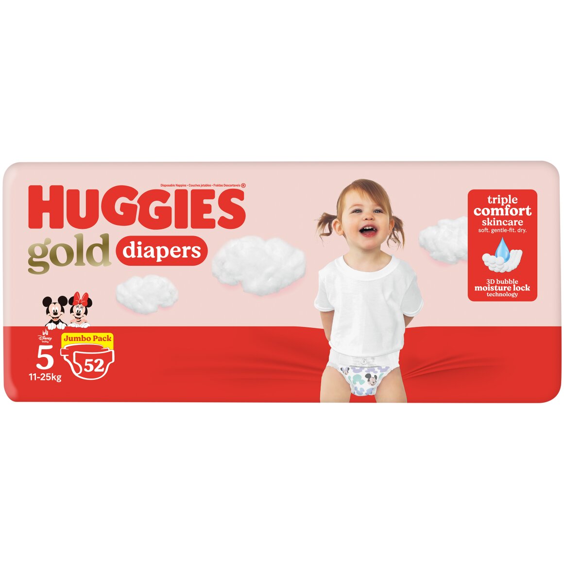 Huggies Gold No (15+ kg) Nappies 52 pk