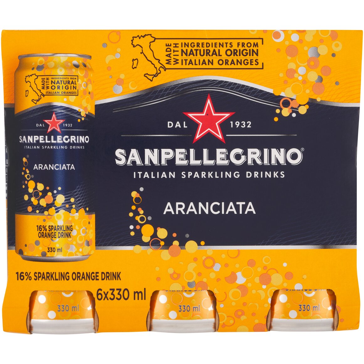 Sanpellegrino Orange Sparkling Drink 6 x 330 ml | Woolworths.co.za