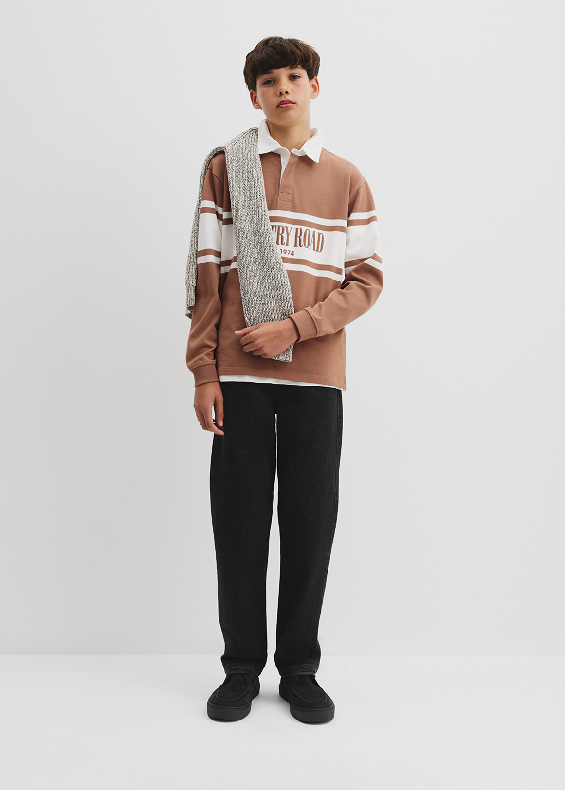 トップス DIGAWEL RUGBY SHIRT (CAMEL) 2 トップス DIGAWEL RUGBY SHIRT (CAMEL) 2 Border Rugby Shirt