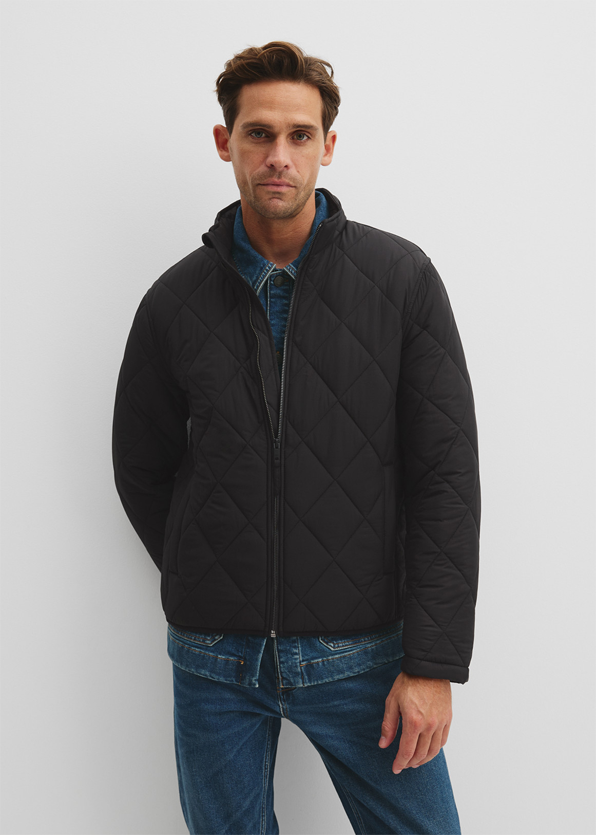 Recycled Polyester Funnel Neck Quilted Jacket | Woolworths.co.za