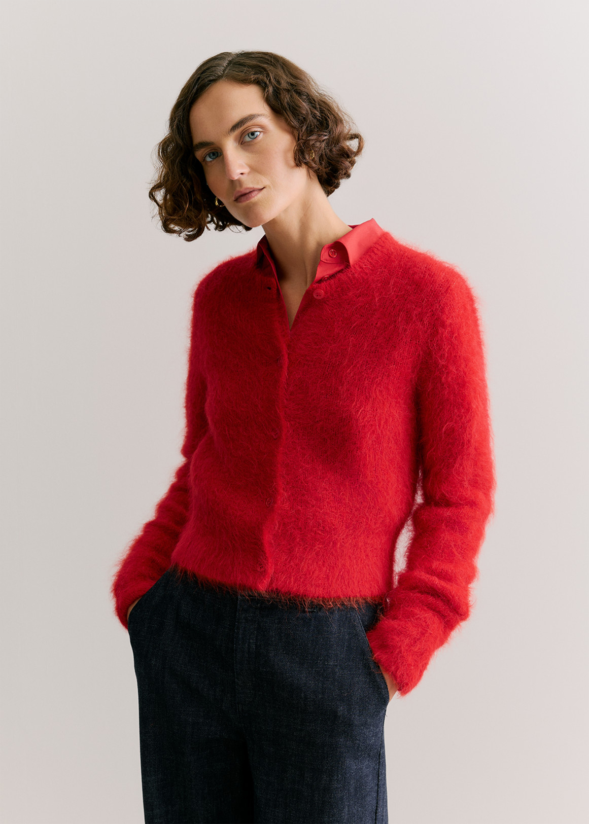 Alpaca Blend Cropped Crew Cardigan | Woolworths.co.za