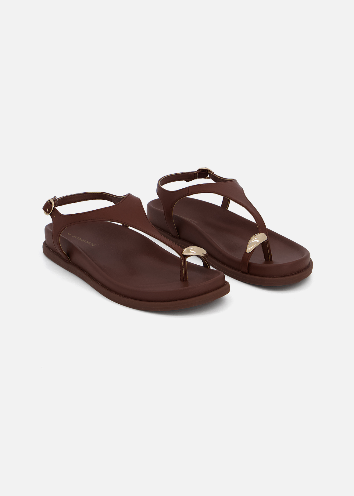 Metallic Trim Toe Post Comfort Sandals
