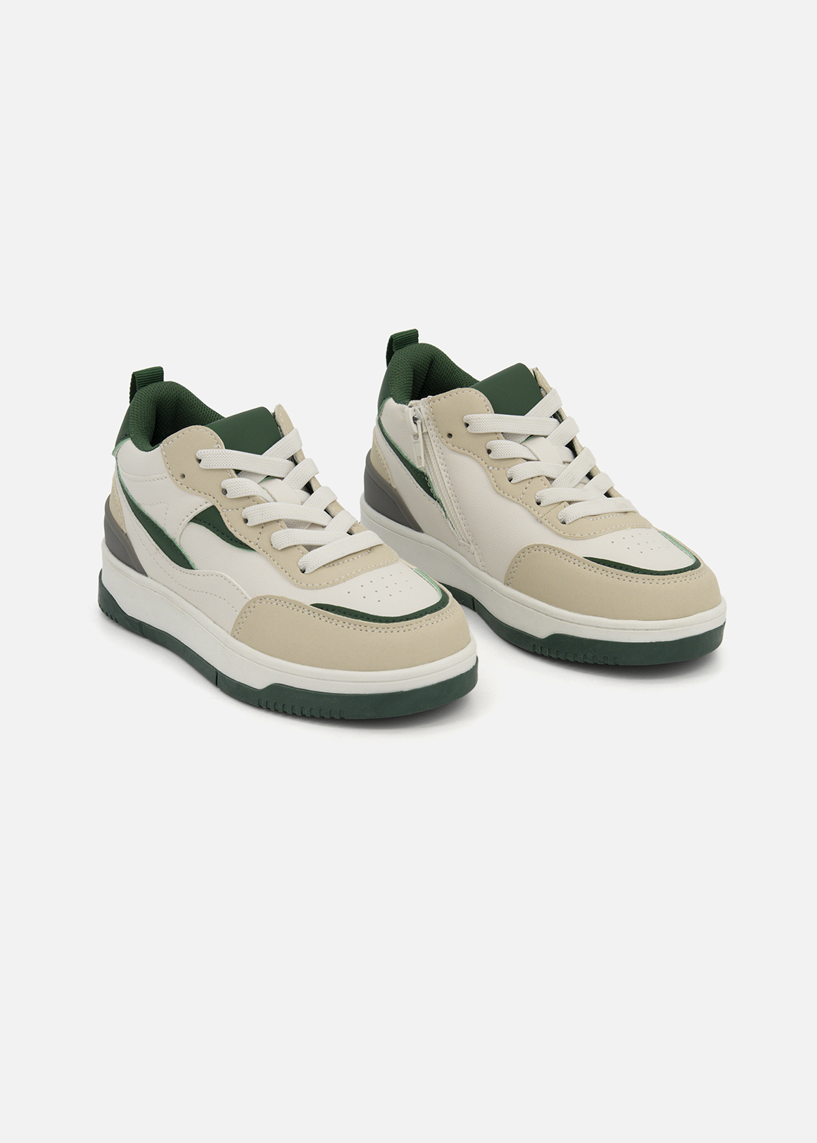 Colour Block Zip Detail Skater Hi-Top Skater Sneakers (Size 12 - 6
