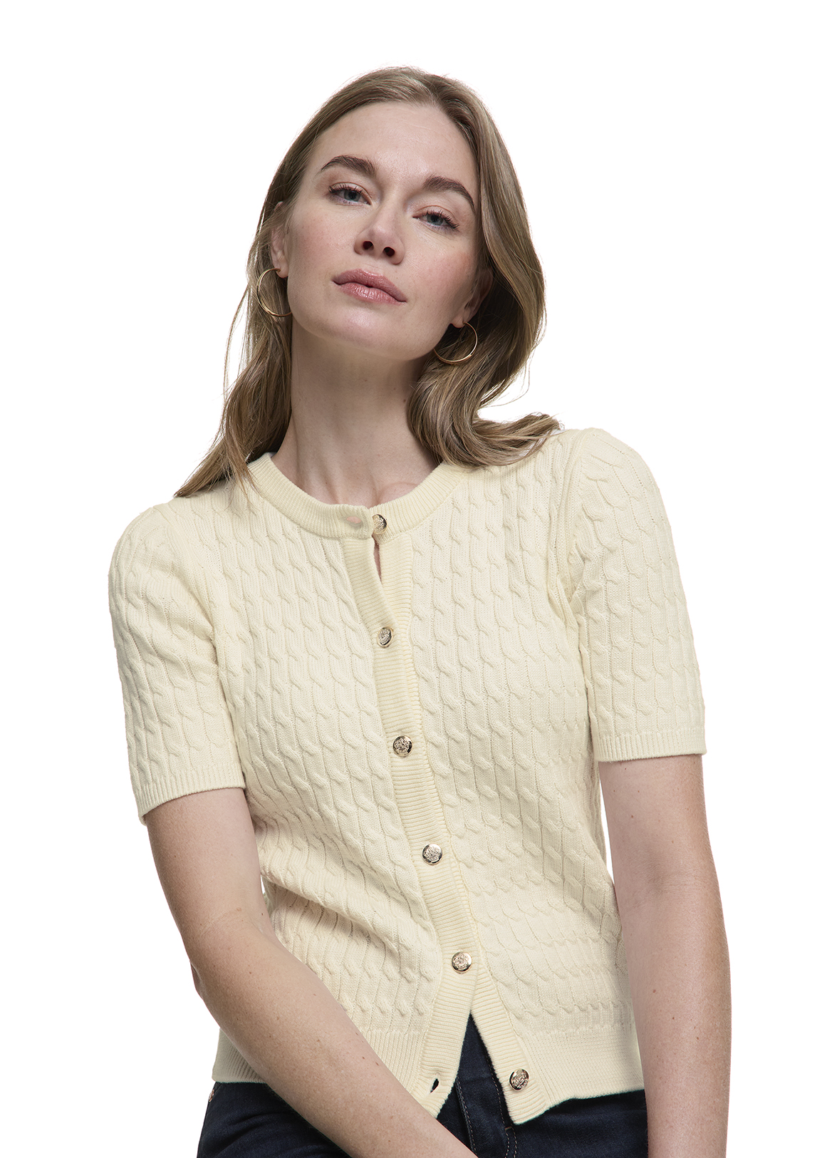 Maje Lurex Knitted Cardigan Women's Cardigan Blue Maje